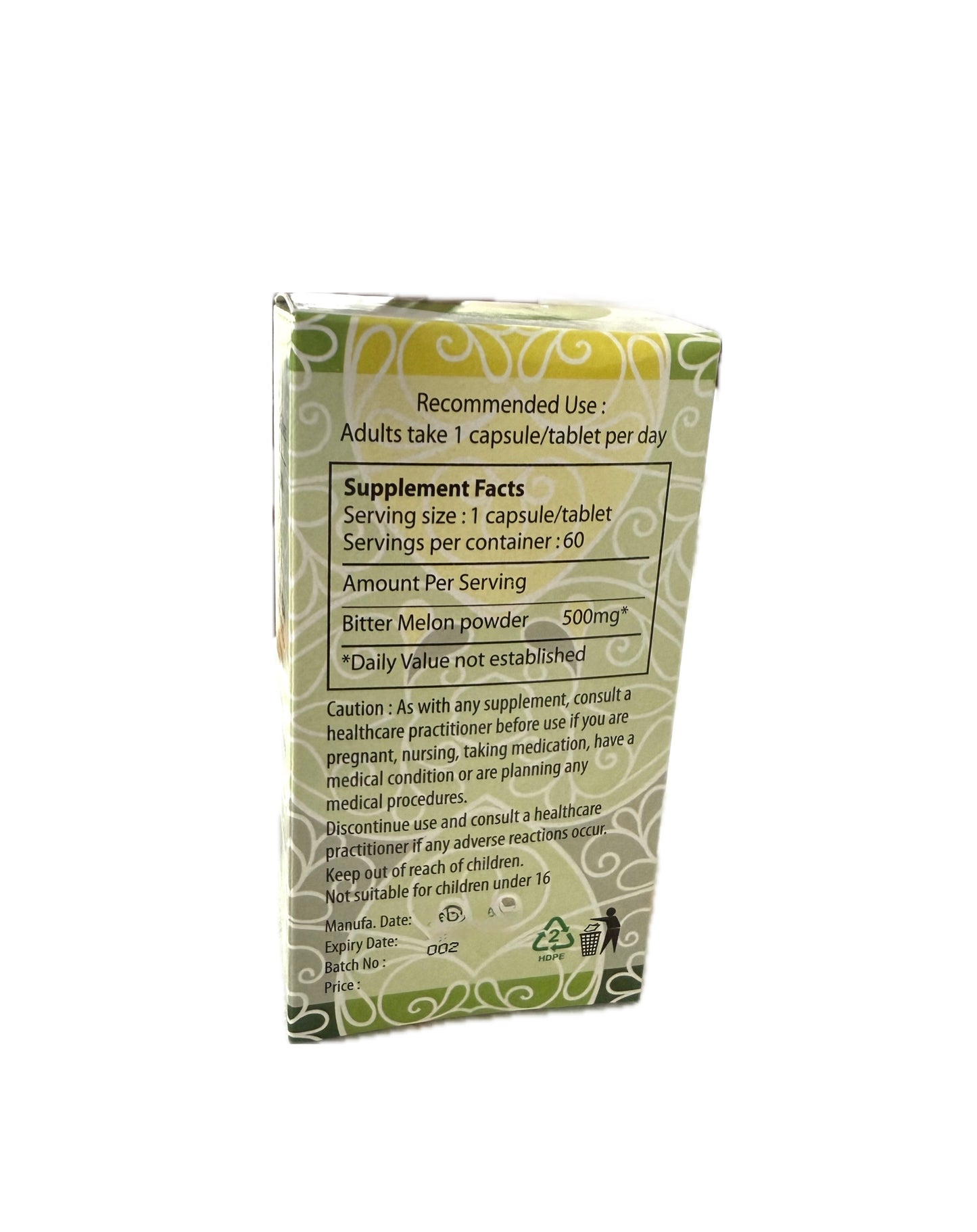 Bitter Melon Capsules | (Bitter Gourd) | 60 caps | Diabetes relief