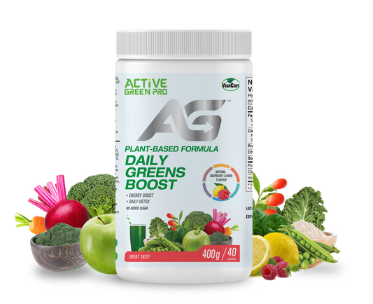 Active Greens Greens Powder- Daily Greens Boost- Raspberry-Lemon Flavor | 400g