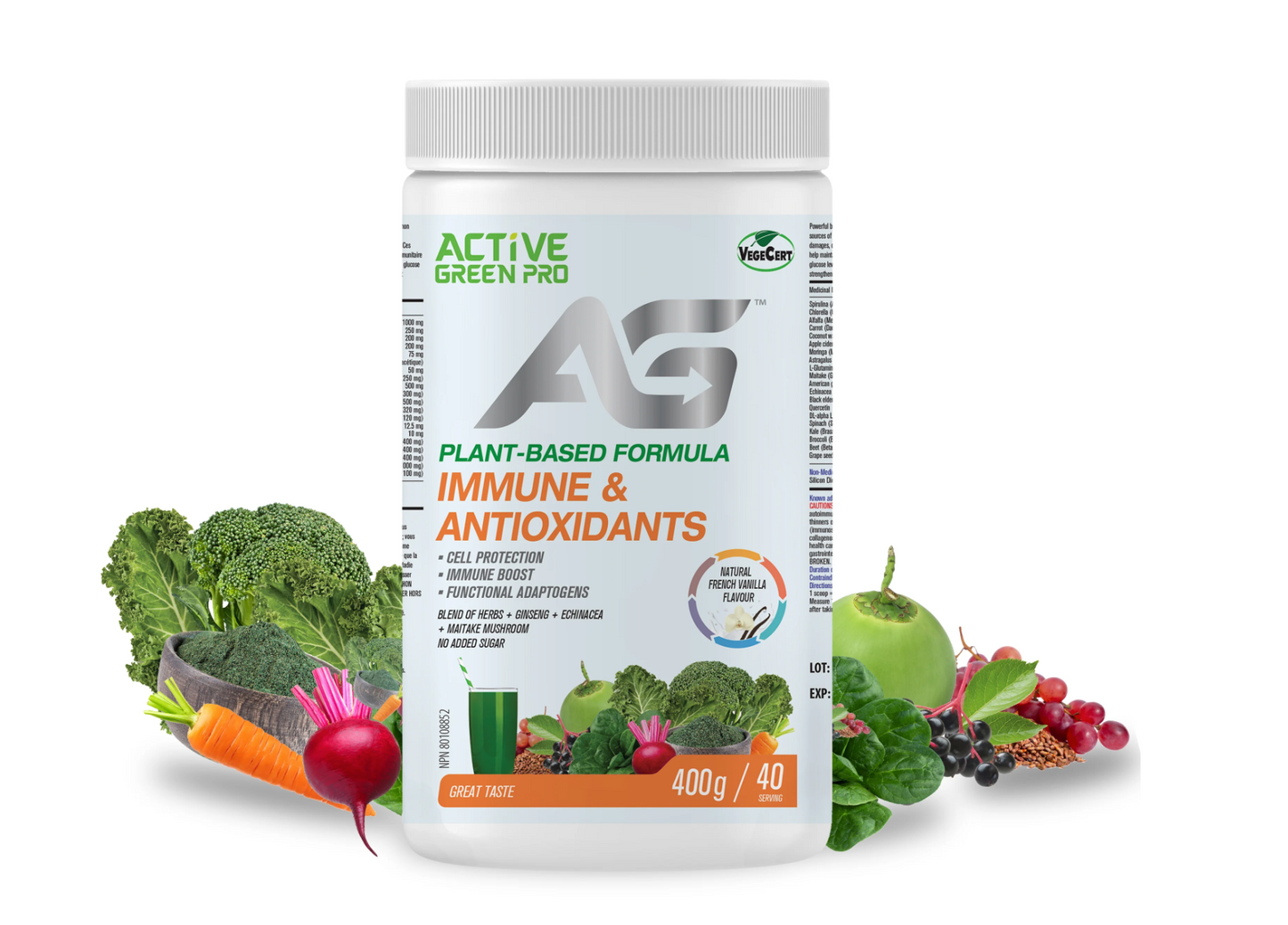 Greens Powder-Immune & Antioxidants | French Vanilla Flavour | 400g